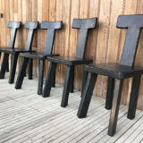 Set of chairs 1950 black woods