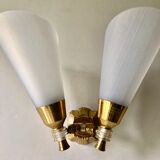 Applique double flambeau plexiglas 1950