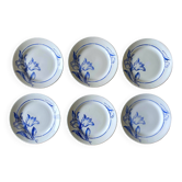 6 assiettes plates anciennes en faïence de Saint-Amand (Nord)