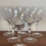 4 crystal wine glasses with stems