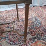 Table basse vintage en laiton et verre
