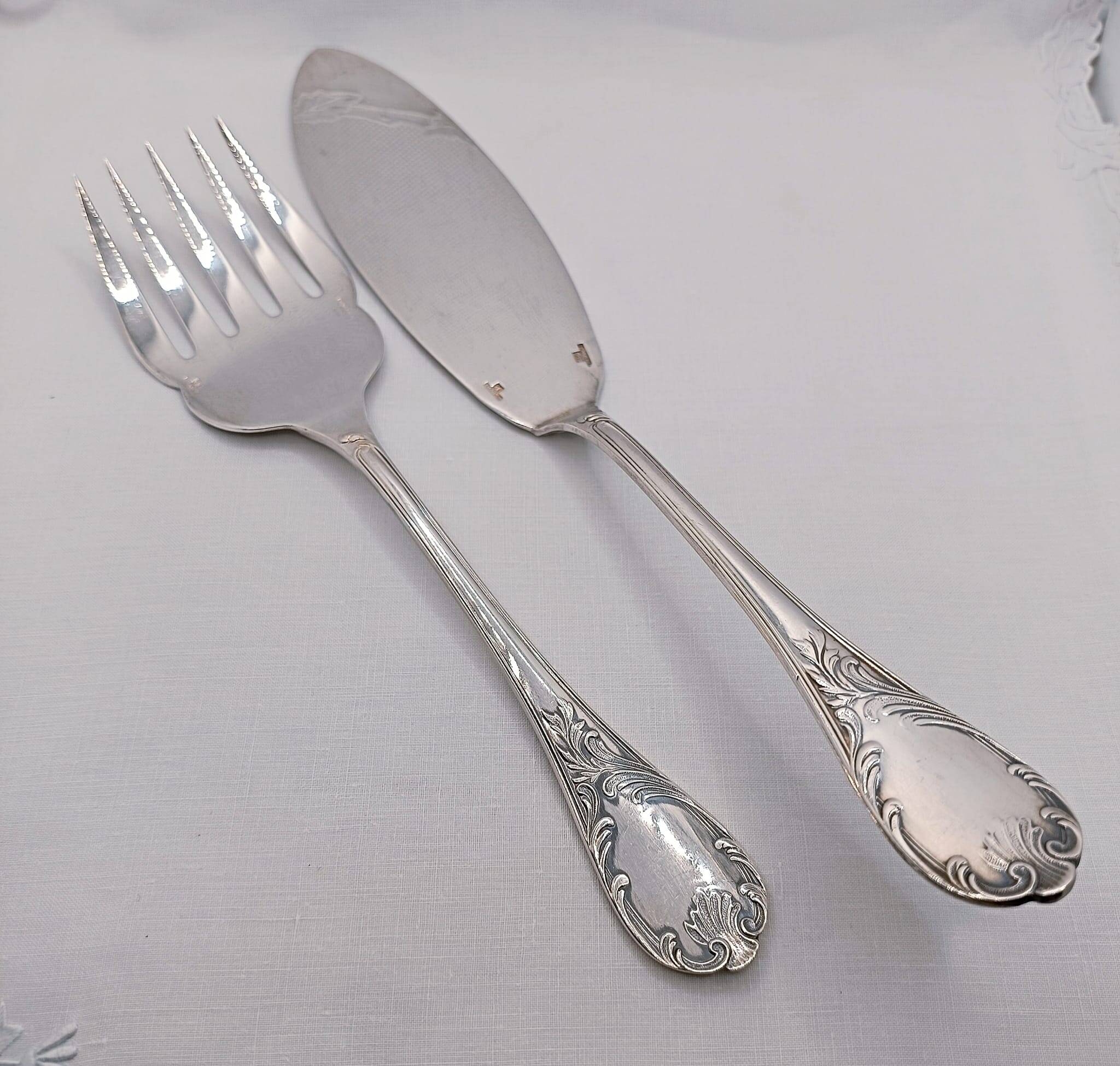 Christofle Marly silver-plated fish serving cutlery