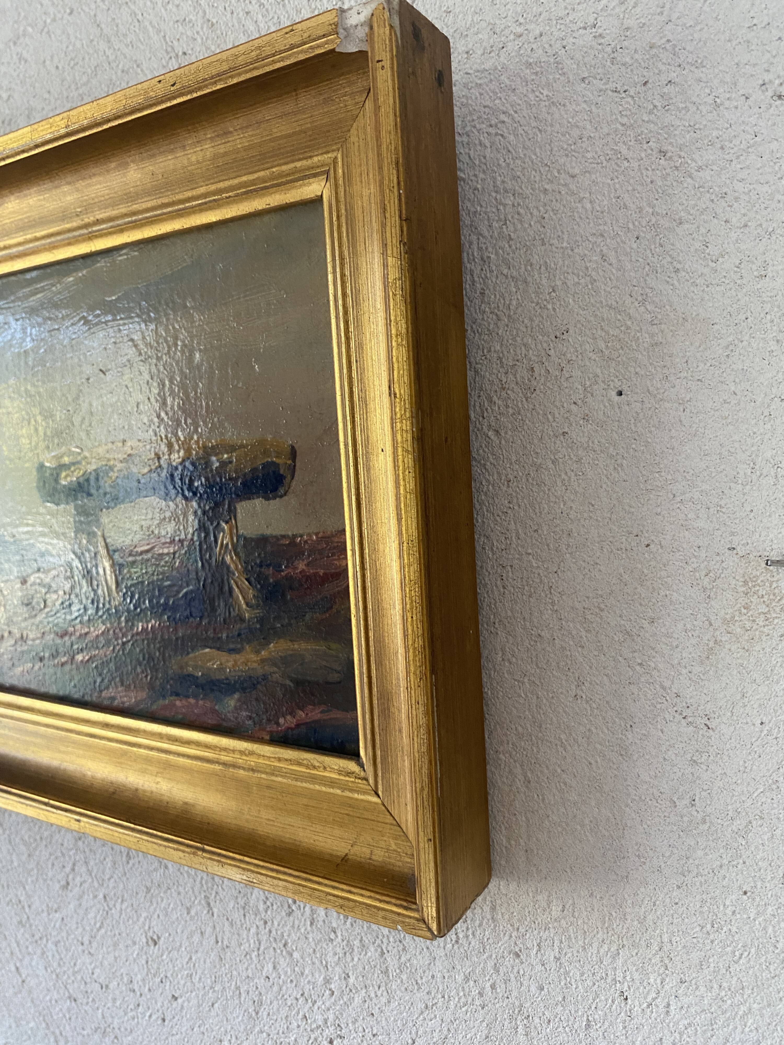 19th century oil and gilded frame