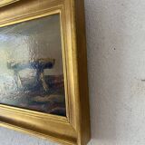 Huile 19e et cadre doré