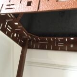 Perforated sheet metal and wood console