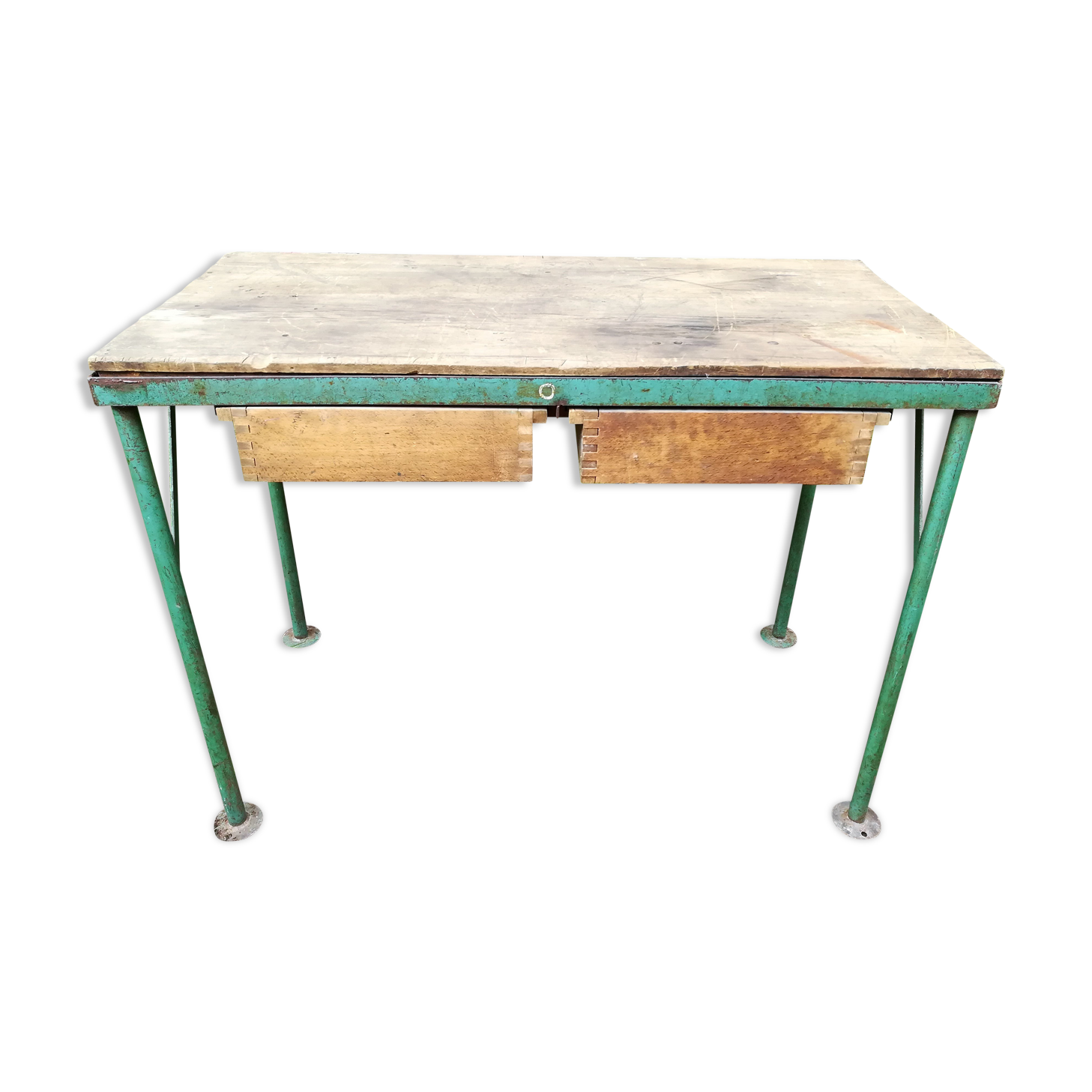 Industrial workbench table 2 drawers