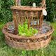 Large wicker bottle & glass basket
