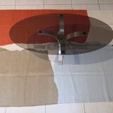 Table basse vintage verre fumé