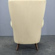 1950s Danish High Back Wing Lounge Chair Newly Reupholstered