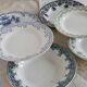 6 mismatched vintage iron earthenware plates