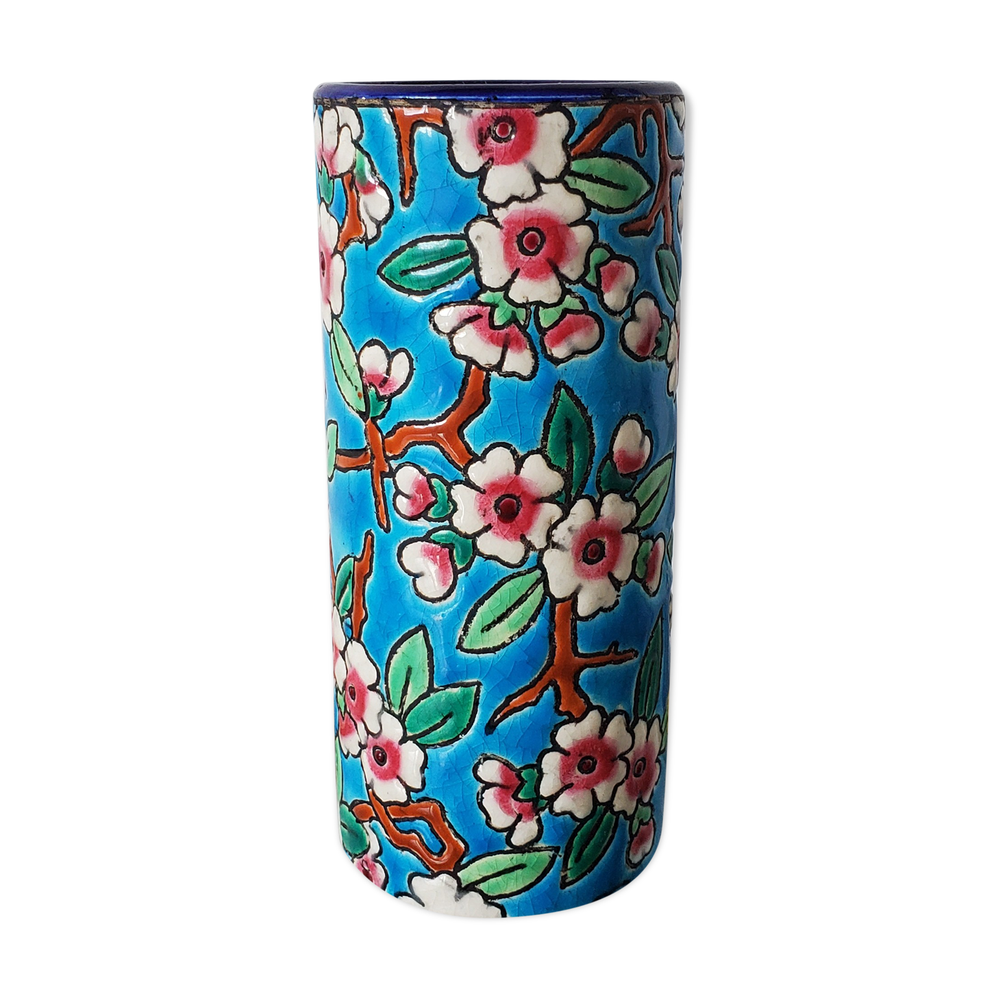 Longwy roll vase