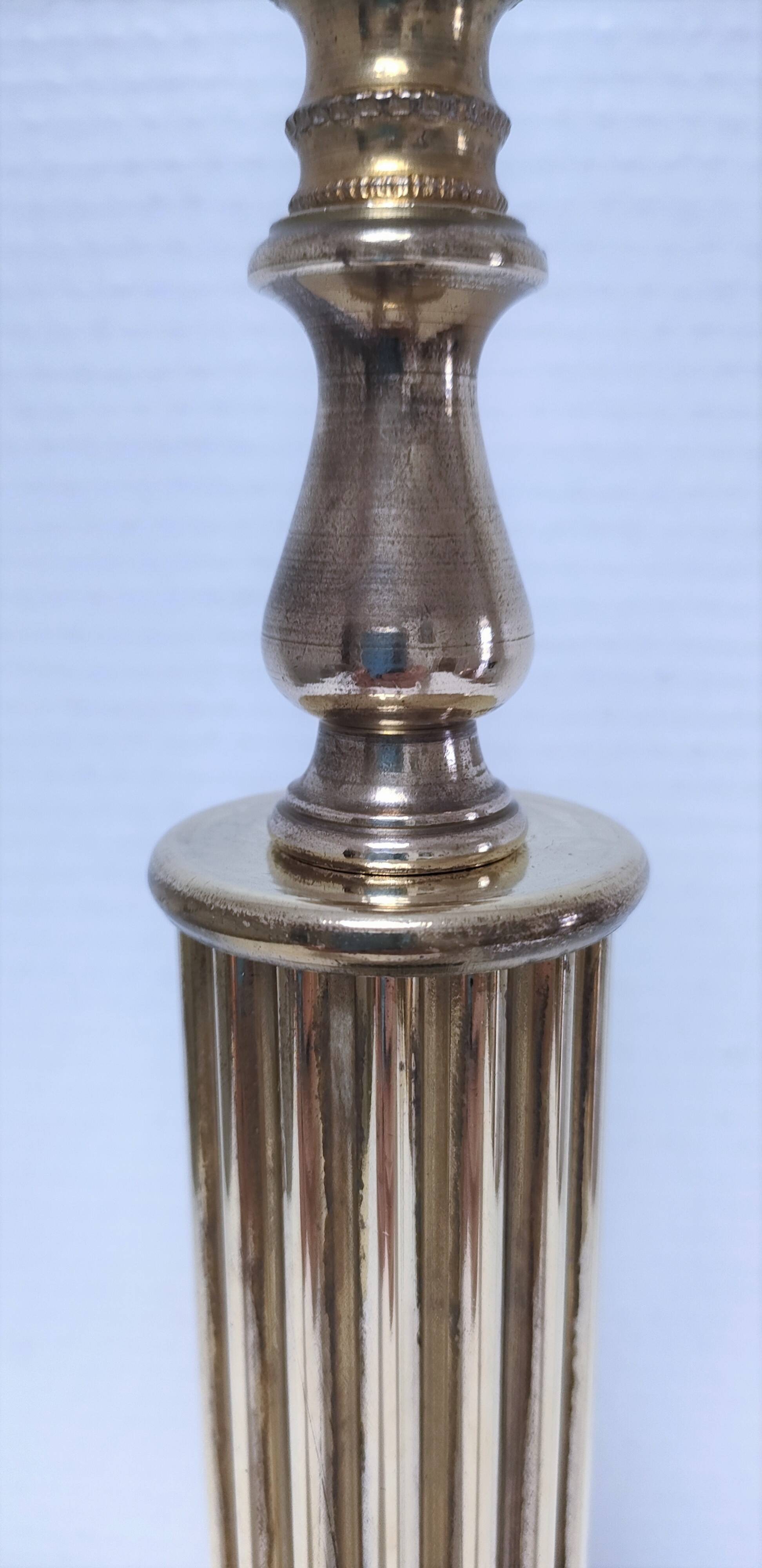 Lamp foot column brass marble neo classic vintage