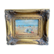 Oil on panel k wilson signature to identify 1960 beach scene