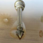 Pair of art deco wall lights in marbled glass and brass