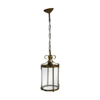 Lantern in brass and chissed glass