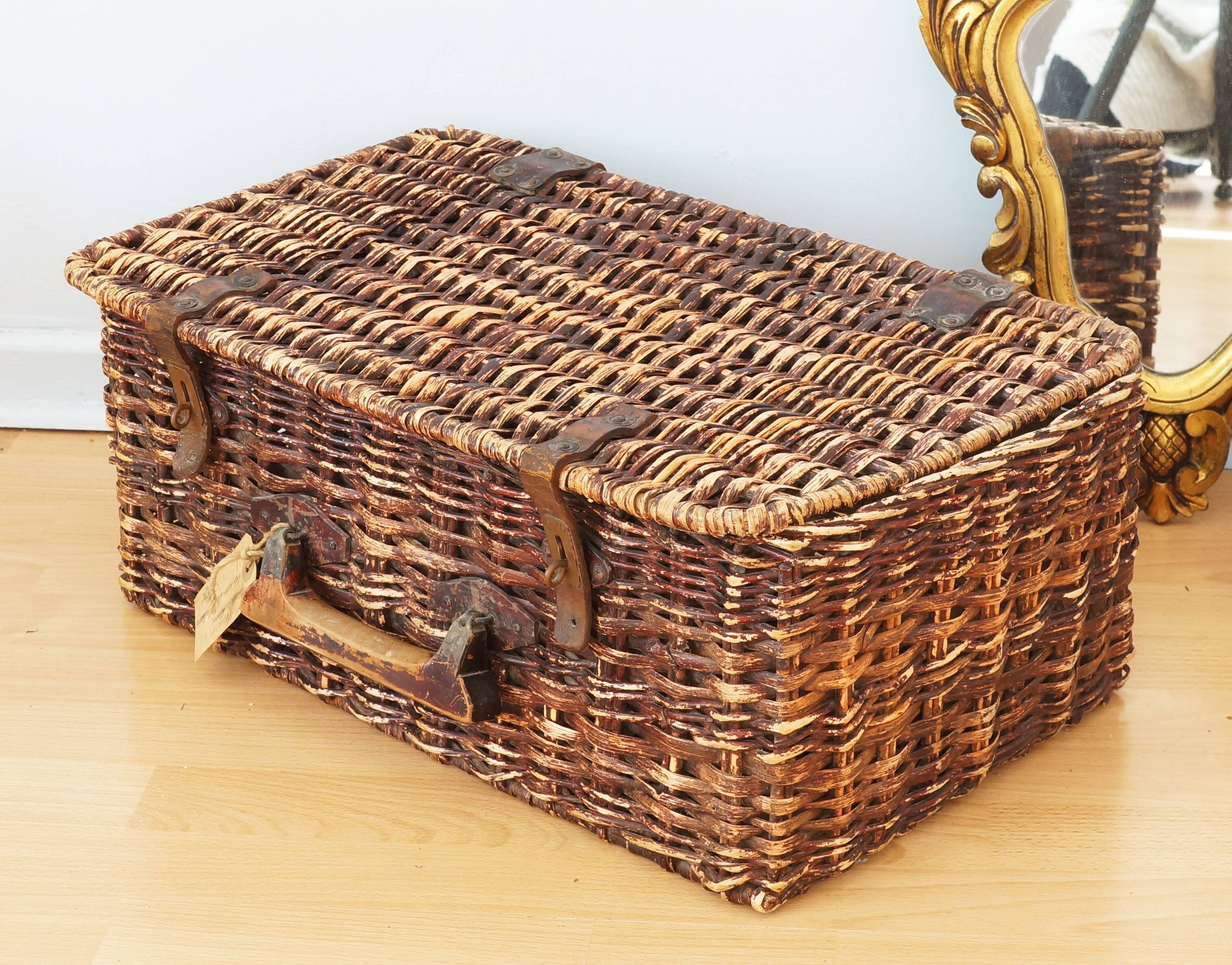 Panier Creel Orvis Vintage – Osier Rotin Avec Sangle Cuir, Neuf Avec étiquette