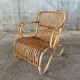Fauteuil en rotin vintage 1950