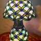 lamp with 2 lights, stained glass, handmade lead solder, Tiffany style