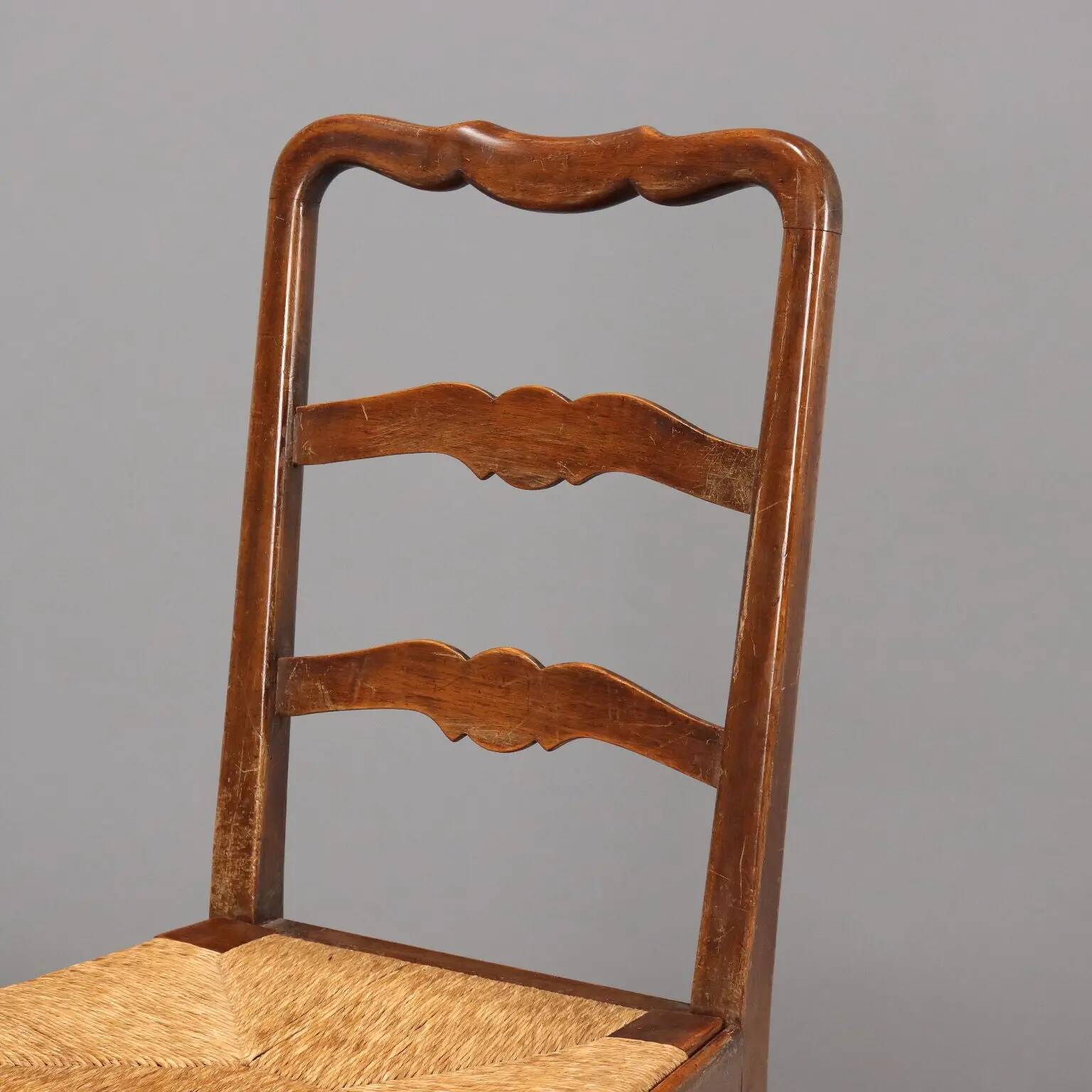 Antique walnut chairs from Italy, 20th century.