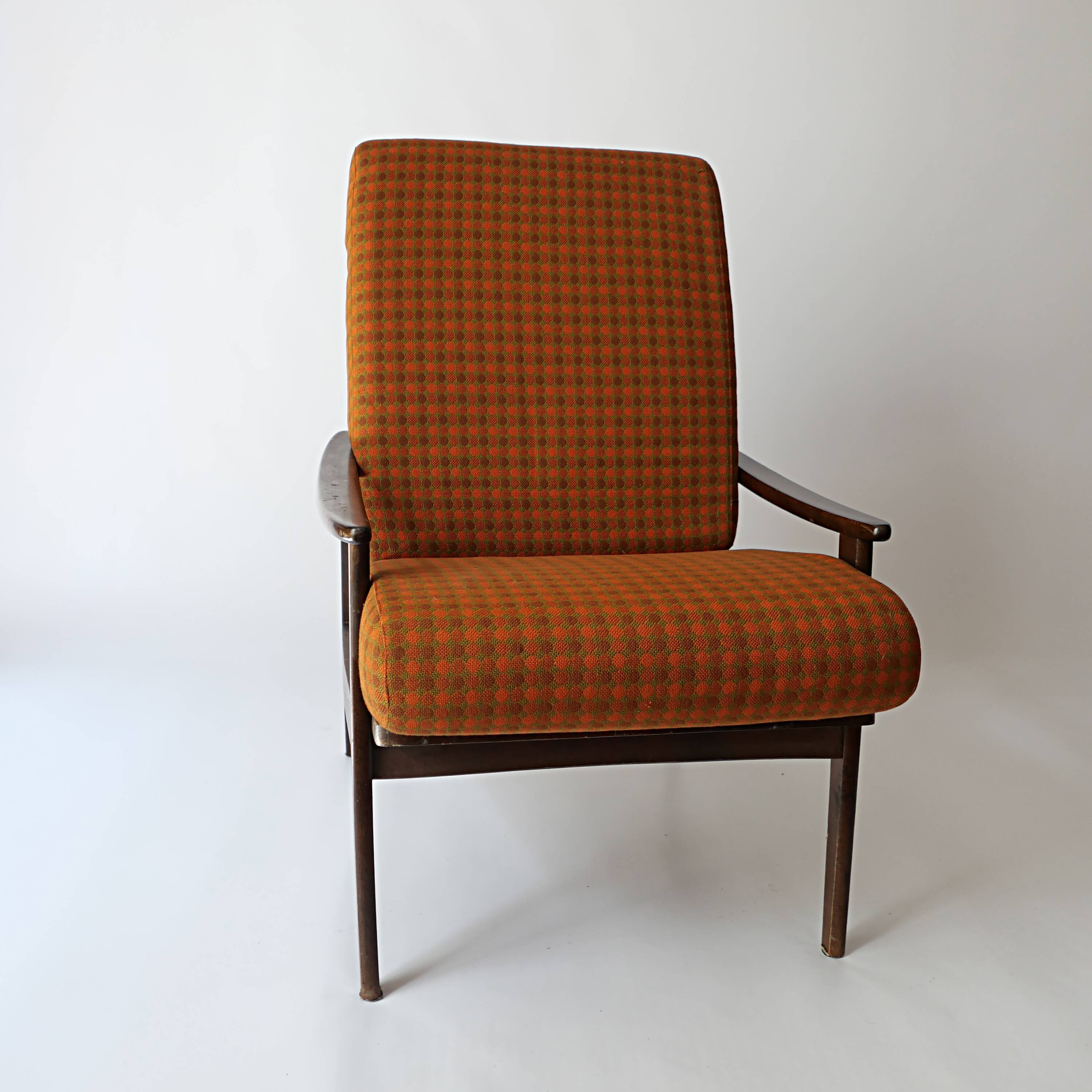 Fauteuil en teck scandinave design vintage des années 70 1970