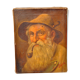 Portrait old old man smoking pipe