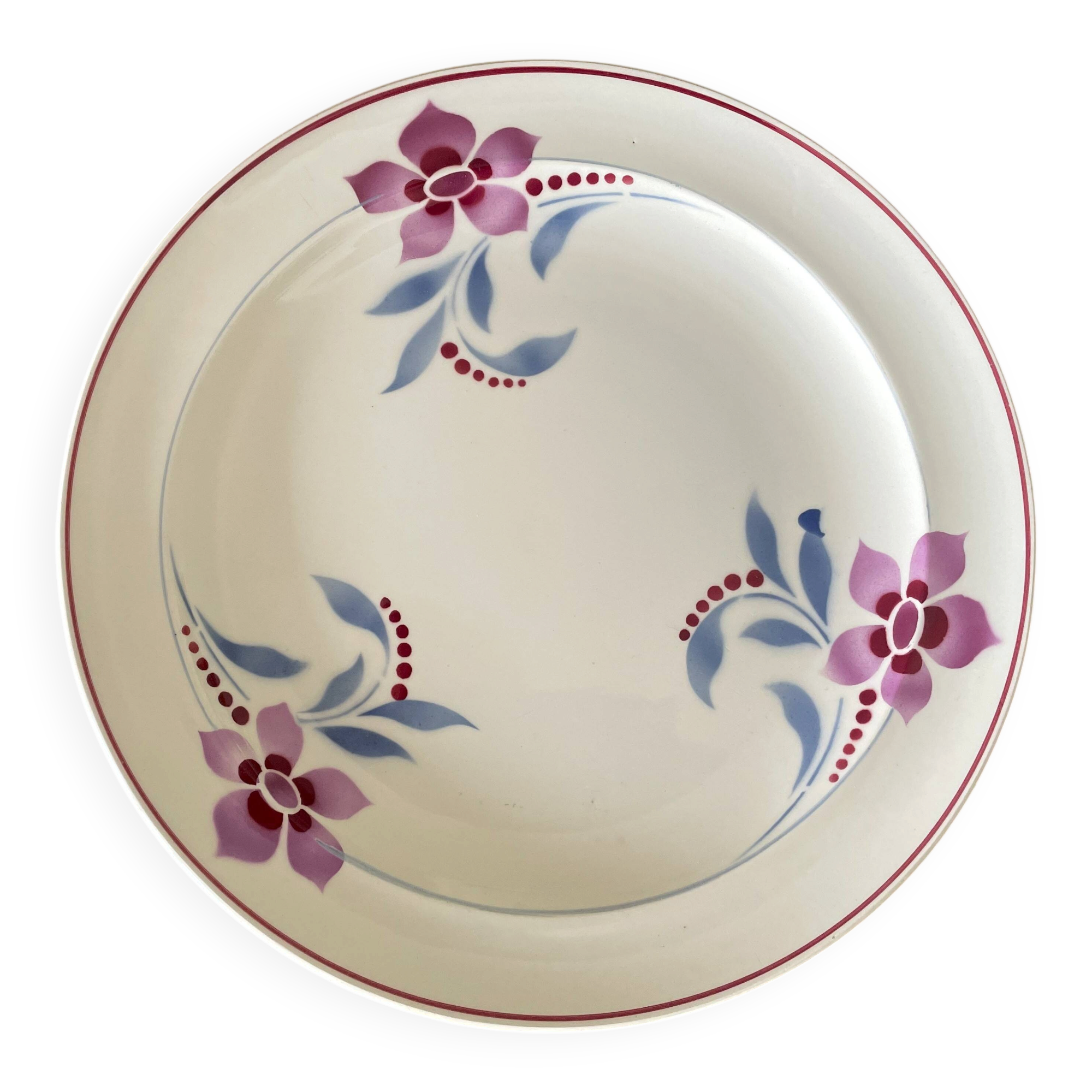 Antique serving dish in Saint-Amand earthenware (Nord)