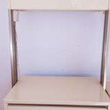 Boxed bookcase and modular shelves 70s lacquered and gilded