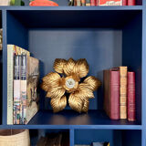 "Masca Italy" petal wall light in gilded metal - 1970.