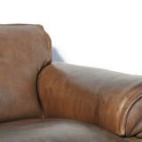 Neck leather 2-seater sofa by Hugo de Ruiter for Leolux, 1970s Netherlands