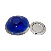 Bol en verre de Murano bleu, années 1990, vintage