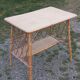 Console bureau en rotin des années 50