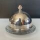 Silver-plated and glass bell-shaped butter dish from the 1970s.