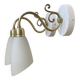 Paire appliques col de cygne laiton tulipe en verre blanc opaline