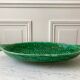 large bowl / dish in green Digoin slip, bamboo style, 50s-60s