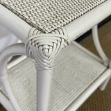 Vintage rattan side table / bedside table