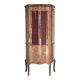 Marquetry display cabinet, curved Louis XV style, signed Marquant