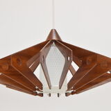 Mid-century wood pendant/drevo humpolec,czechoslovakia,1970's