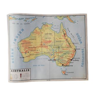 Affiche pédagogique Rossignol Australie et Nouveau Monde.