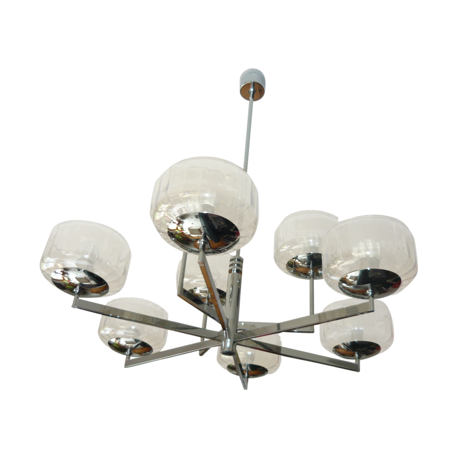 Lustre de la maison Sciolari années 70 9 feux