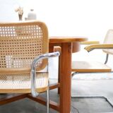 Vintage extendable round wooden dining table