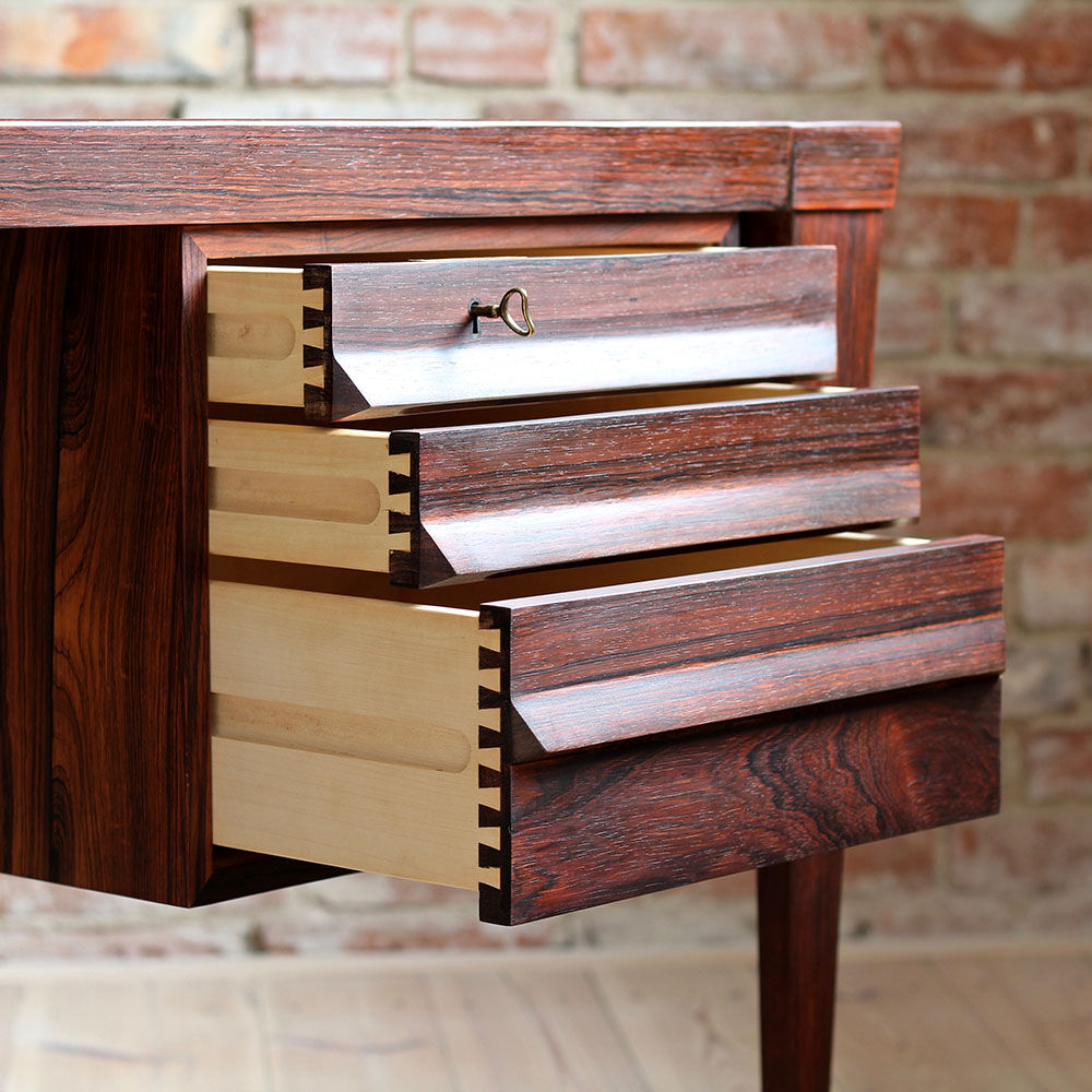 Mid-Century Modern Rosewood Executive Desk by Kai Kristiansen, Model 70, 1950s