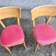 Lot of 4 baumann chairs bistrot parisian barter beech wood and red skaï