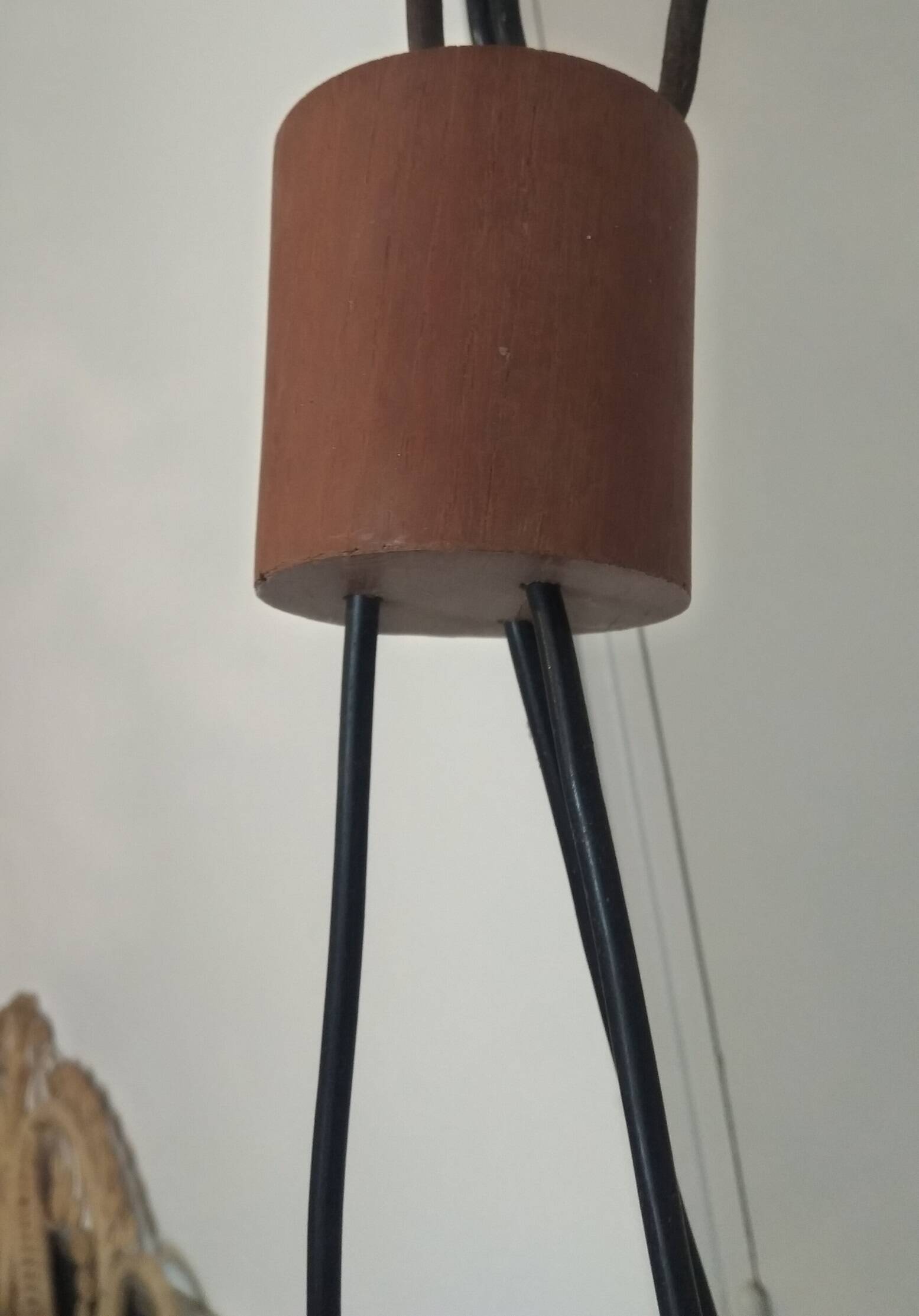 Lustre suspension scandinave teck et perspex