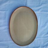 Oval dish in speckled enamelled stoneware