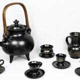 Jean Marais Tea Service, black ceramic 1980