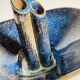 Vase céramique bleue vintage