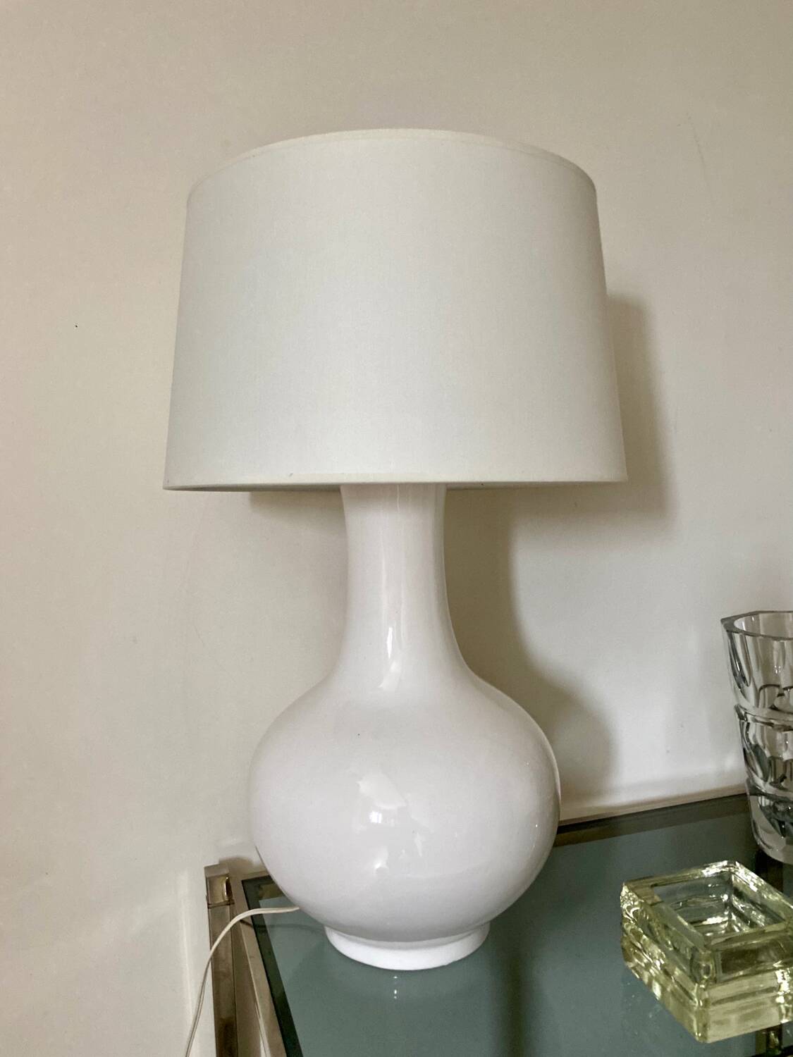 Lampe en céramique blanche, 1970