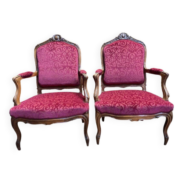 Paire de fauteuils de style Louis XV 19e