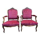 Paire de fauteuils de style Louis XV 19e