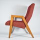 Fauteuil d'origine vintage "Relax", années 1960, Europe de l'Est, rénové, tissu rouge